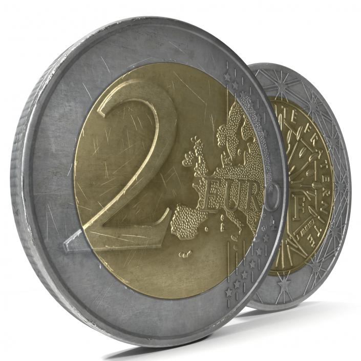 3D 2 Euro Coin France model