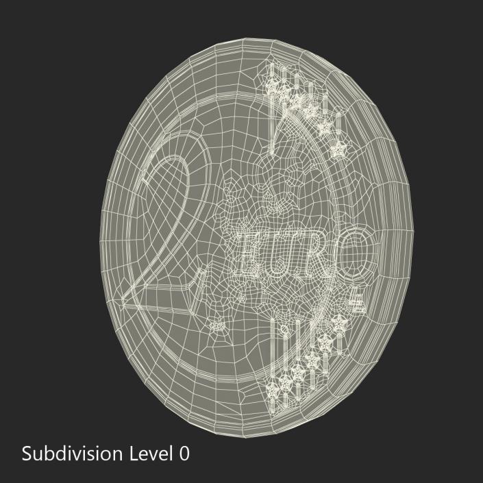 3D 2 Euro Coin France model