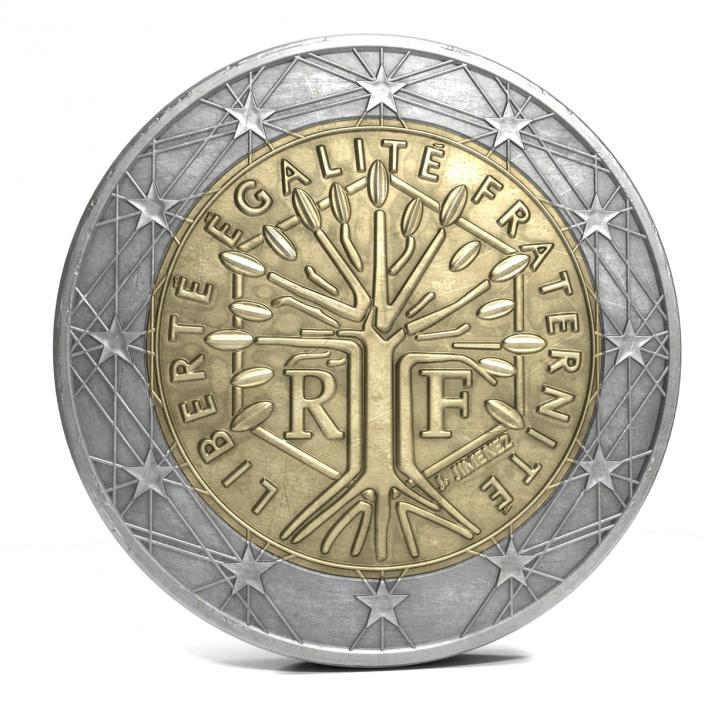 3D 2 Euro Coin France model