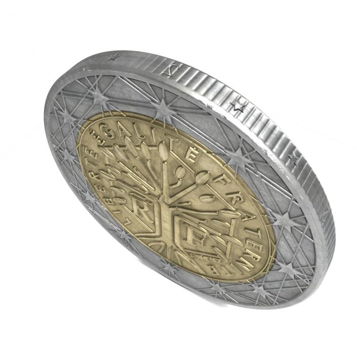 3D 2 Euro Coin France model