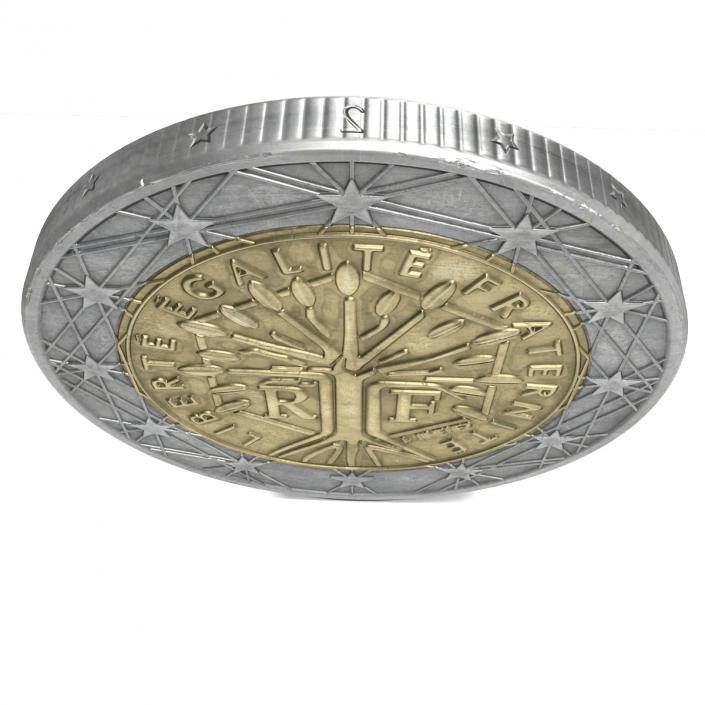 3D 2 Euro Coin France model