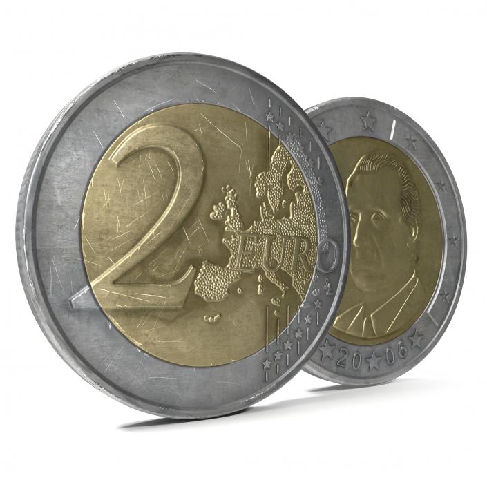 2 Euro Coin Spain 3D