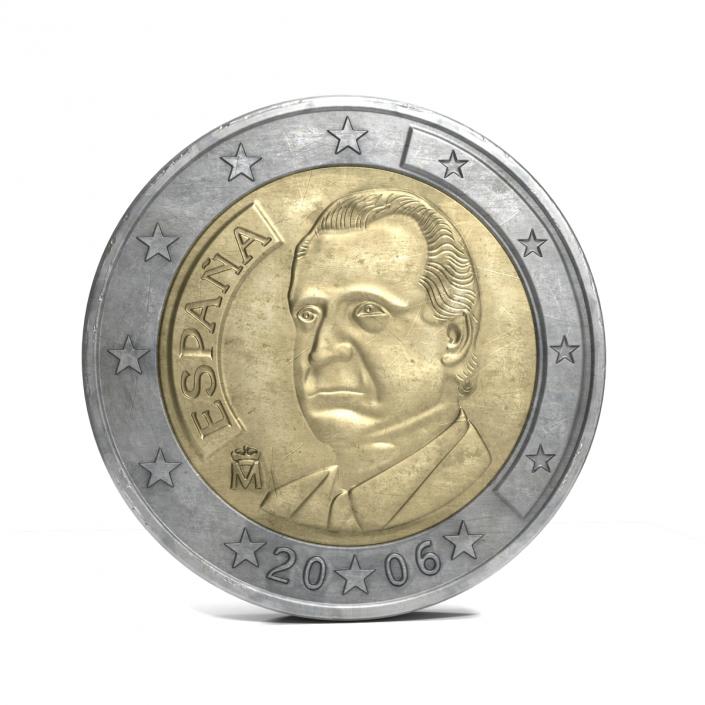 2 Euro Coin Spain 3D