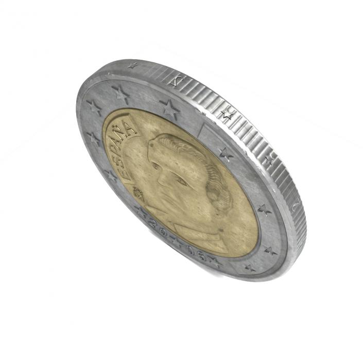 2 Euro Coin Spain 3D