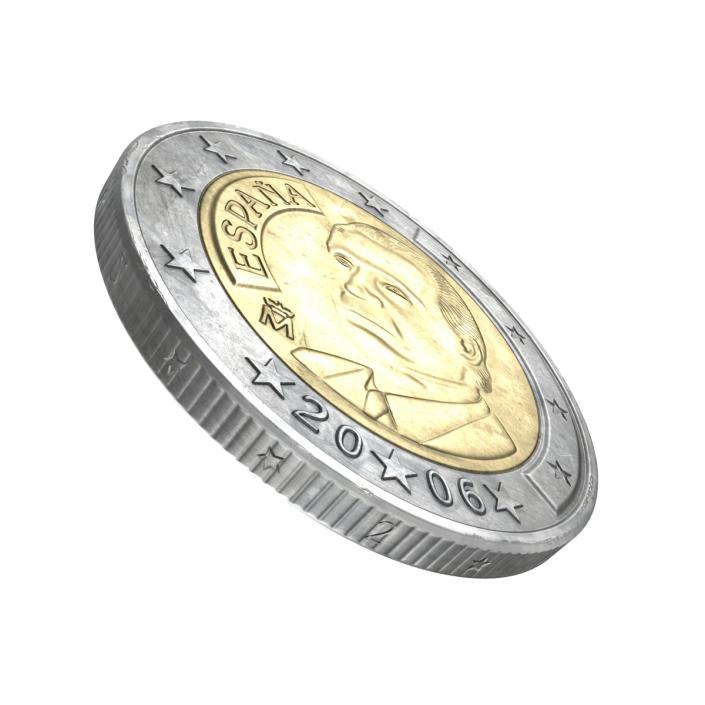 2 Euro Coin Spain 3D