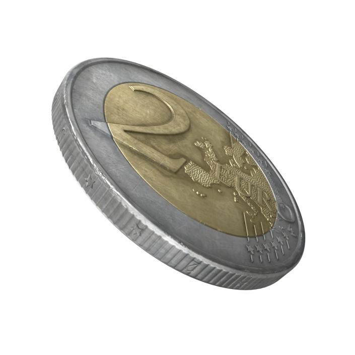 2 Euro Coin Spain 3D