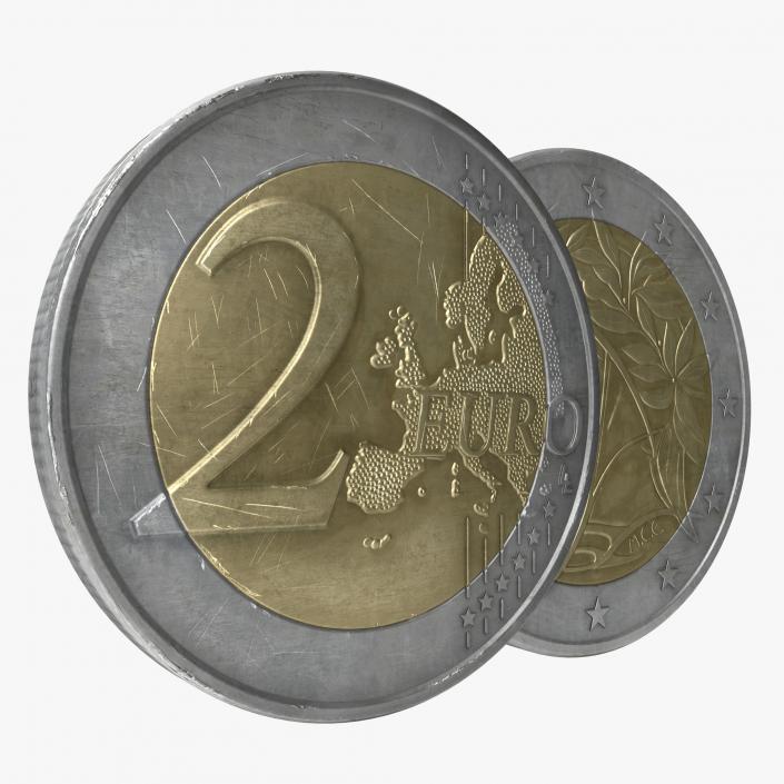 2 Euro Coin Italy 3D