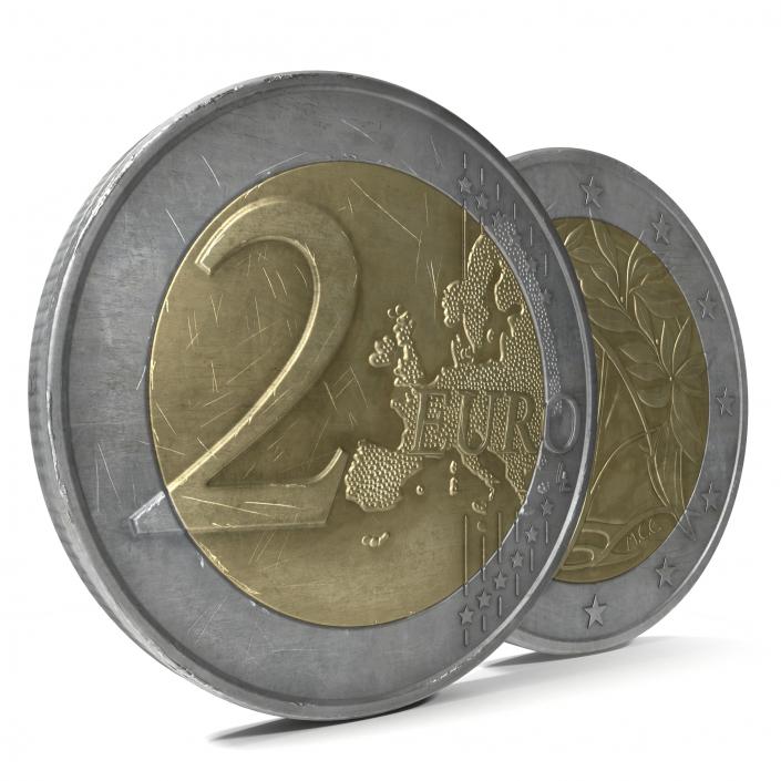 2 Euro Coin Italy 3D