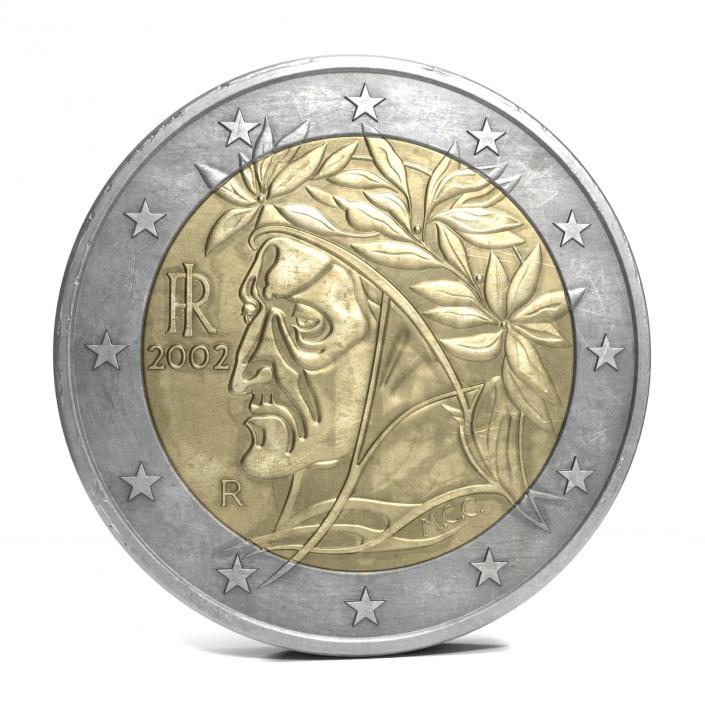 2 Euro Coin Italy 3D