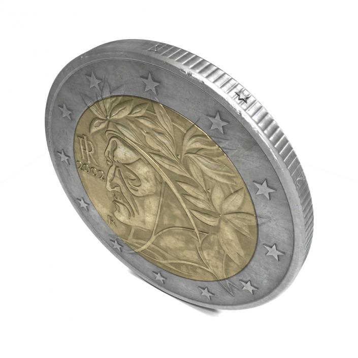 2 Euro Coin Italy 3D