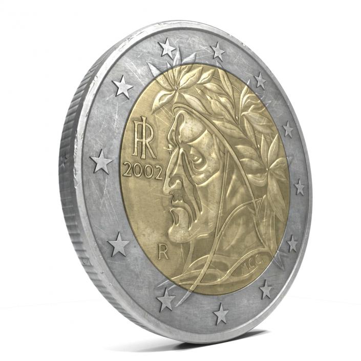 2 Euro Coin Italy 3D