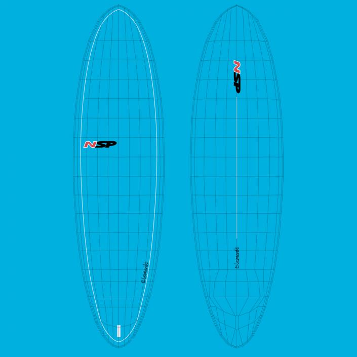 3D Surfboard Funboard model