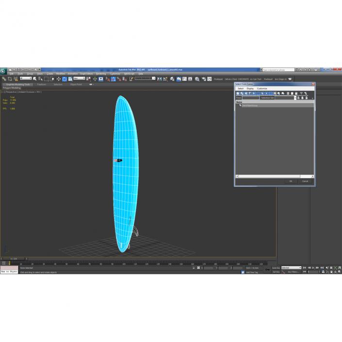 3D Surfboard Funboard model