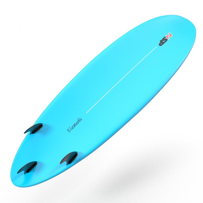 3D Surfboard Funboard model