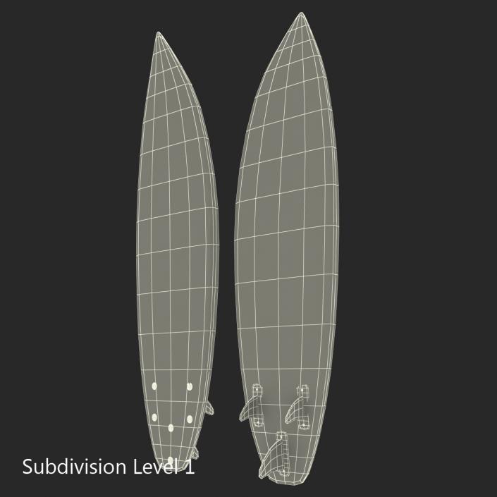 Surfboard Shortboard 3 3D