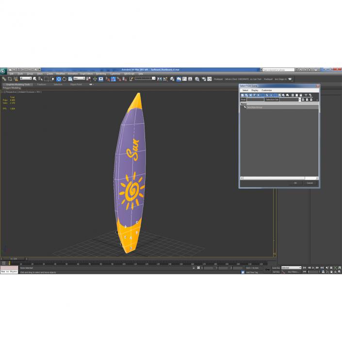 3D model Surfboard Shortboard