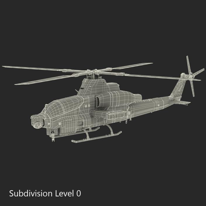 3D Attack Helicopter Bell AH 1Z Viper Rigged 2 model