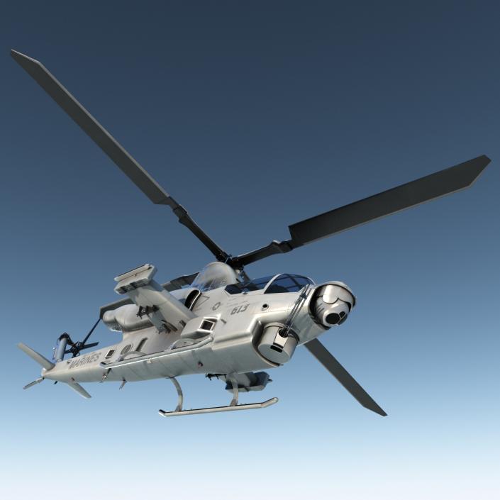 3D Attack Helicopter Bell AH 1Z Viper Rigged 2 model