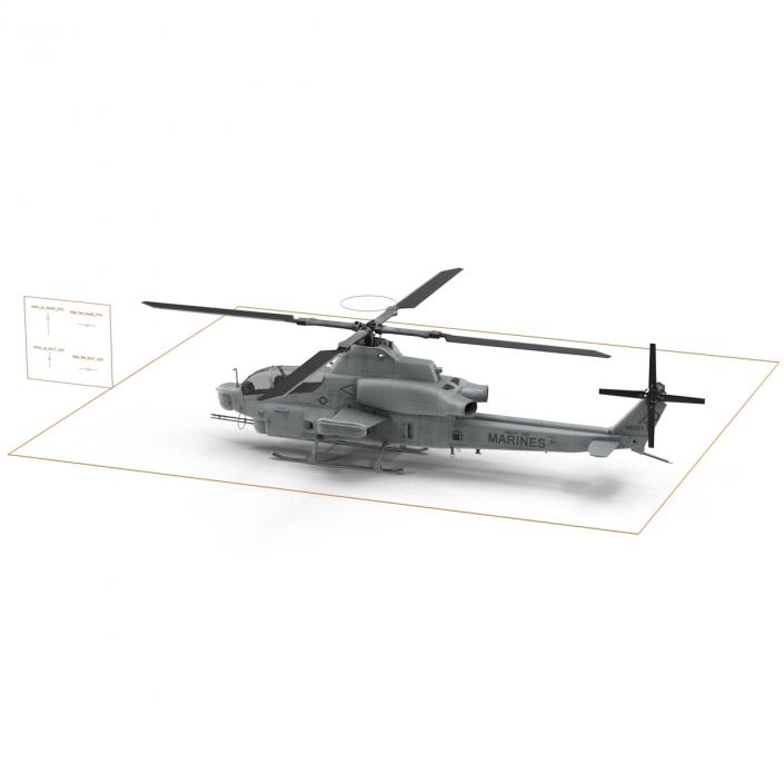 3D Attack Helicopter Bell AH 1Z Viper Rigged 2 model