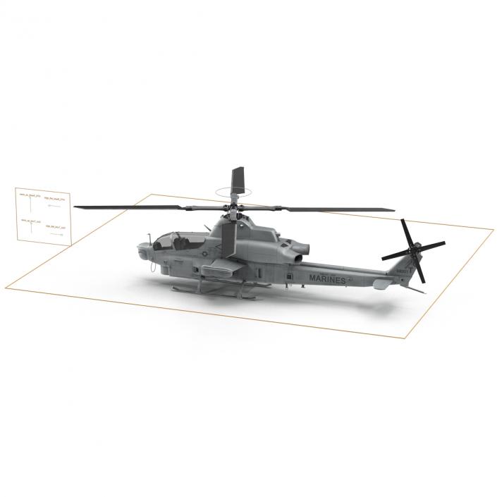 3D Attack Helicopter Bell AH 1Z Viper Rigged 2 model