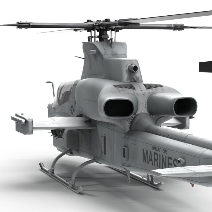 3D Attack Helicopter Bell AH 1Z Viper Rigged 2 model