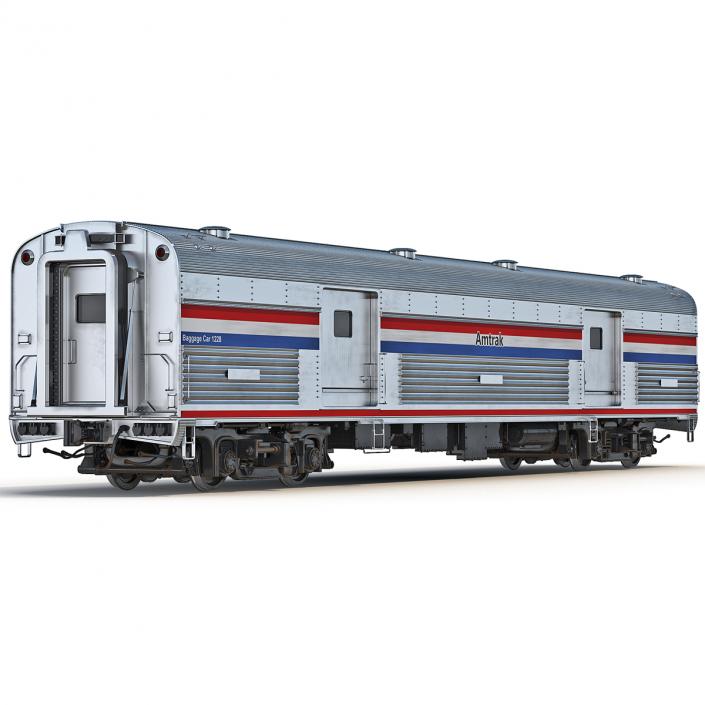 Railroad Amtrak Baggage Car 2 3D model