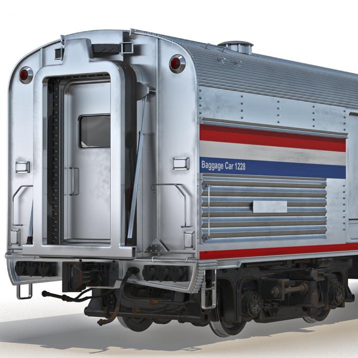 Railroad Amtrak Baggage Car 2 3D model