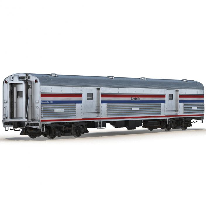 Railroad Amtrak Baggage Car 2 3D model