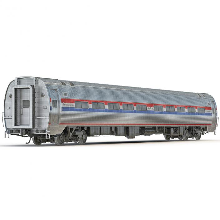 3D Railroad Amtrak Passenger Car 2