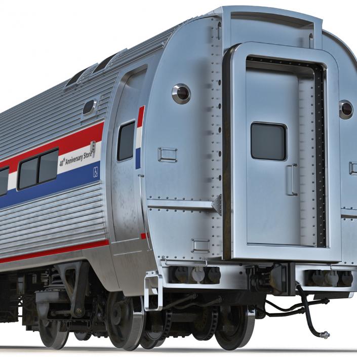 3D Railroad Amtrak Passenger Car 2