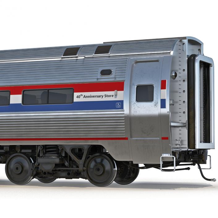 3D Railroad Amtrak Passenger Car 2