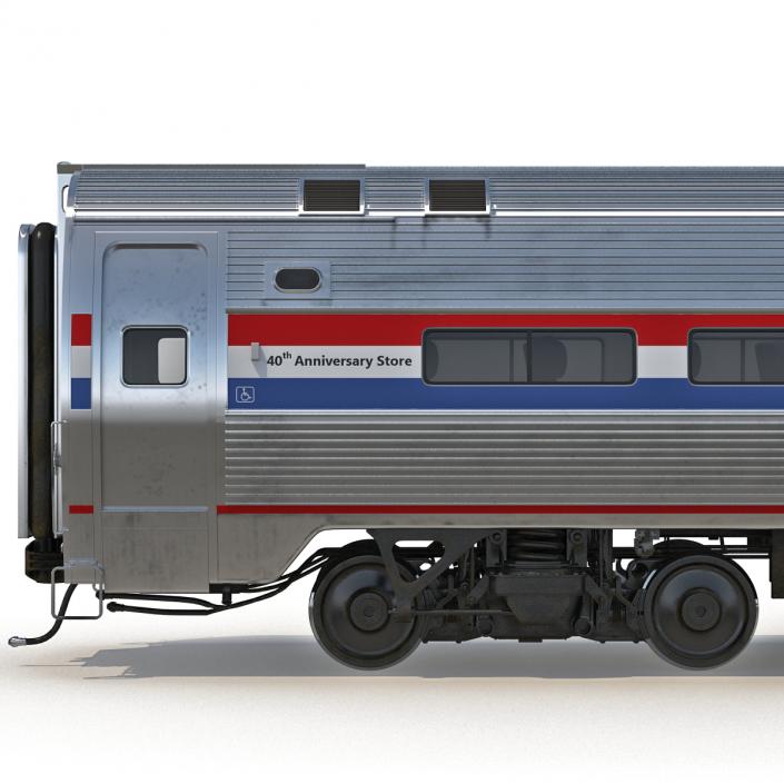 3D Railroad Amtrak Passenger Car 2