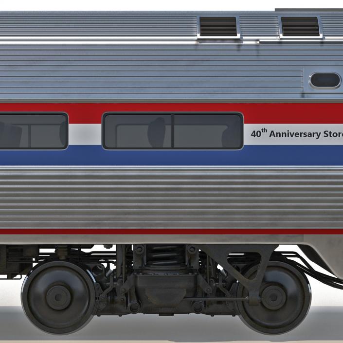 3D Railroad Amtrak Passenger Car 2