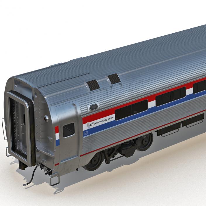 3D Railroad Amtrak Passenger Car 2