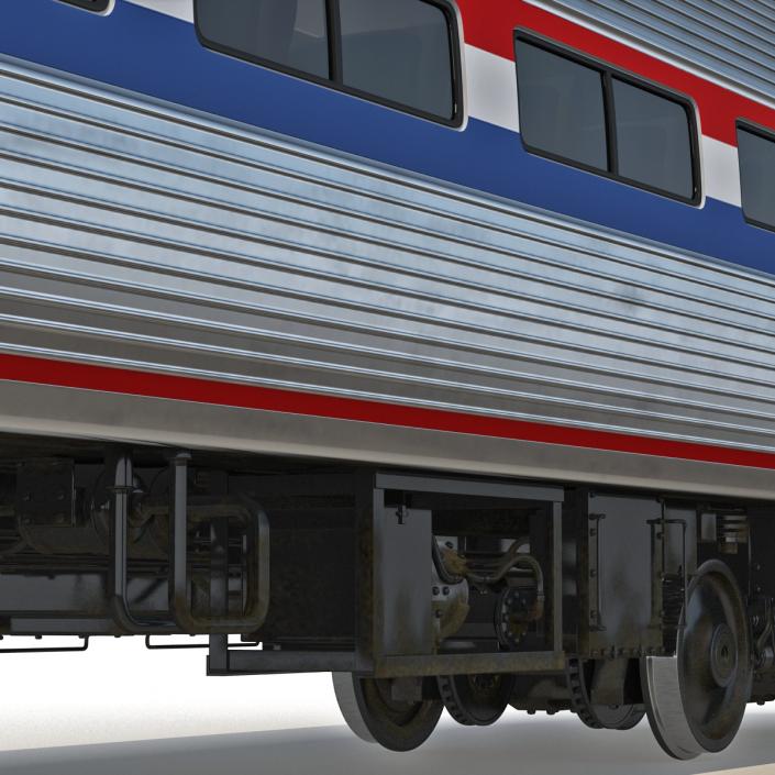 3D Railroad Amtrak Passenger Car 2