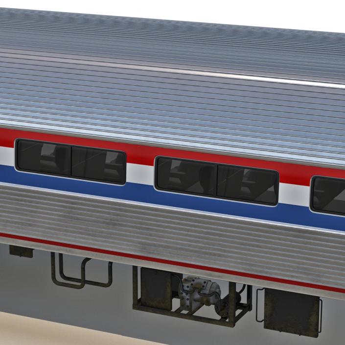 3D Railroad Amtrak Passenger Car 2