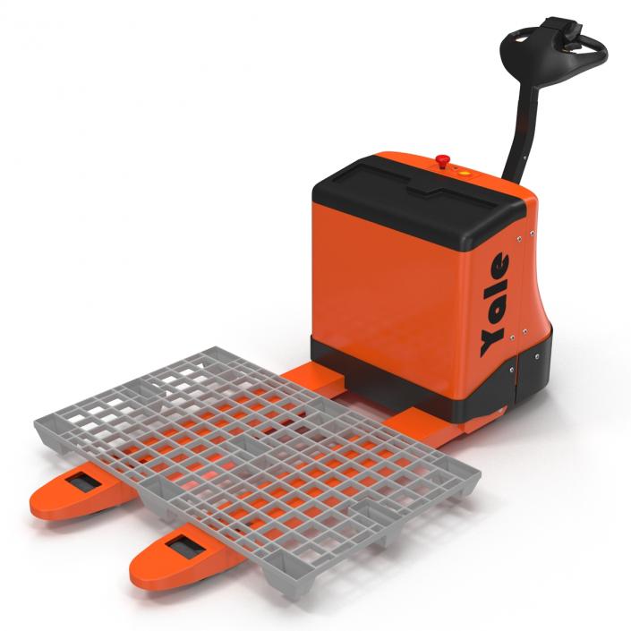 3D Powered Pallet Jack and Plastic Pallet model