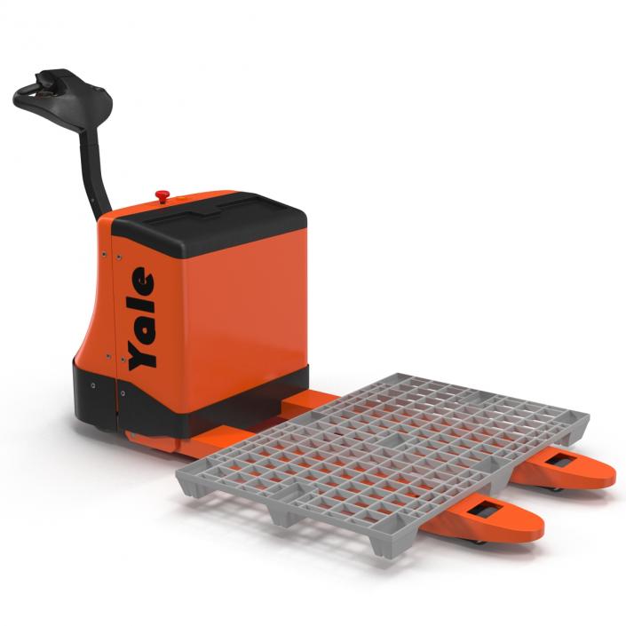 3D Powered Pallet Jack and Plastic Pallet model