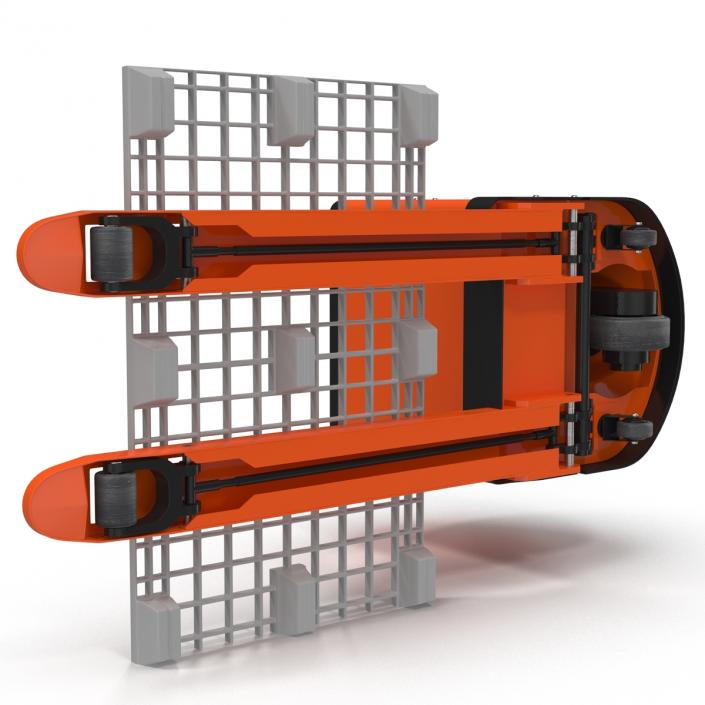 3D Powered Pallet Jack and Plastic Pallet model