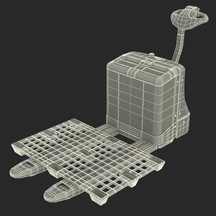 3D Powered Pallet Jack and Plastic Pallet model