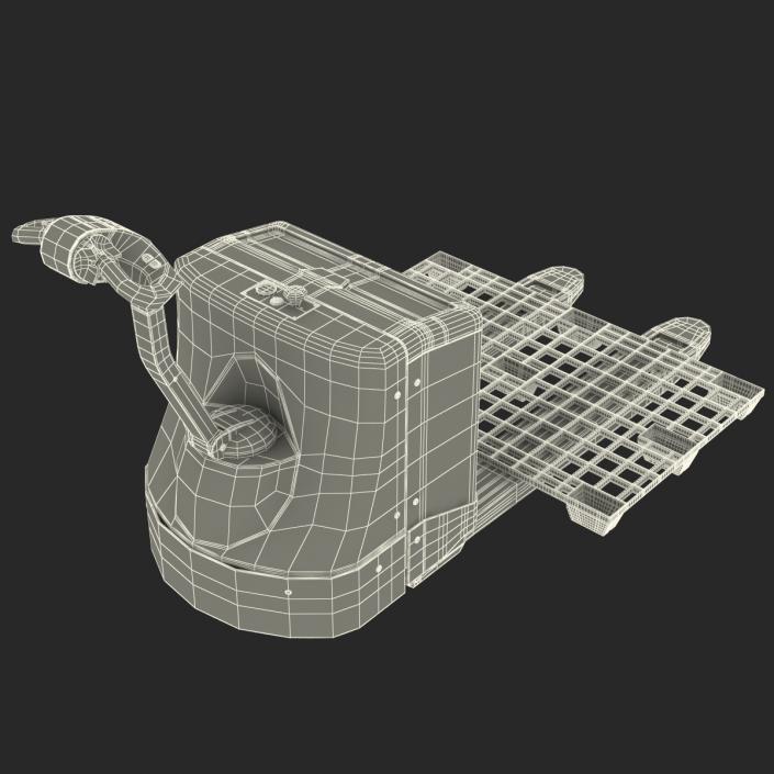 3D Powered Pallet Jack and Plastic Pallet model