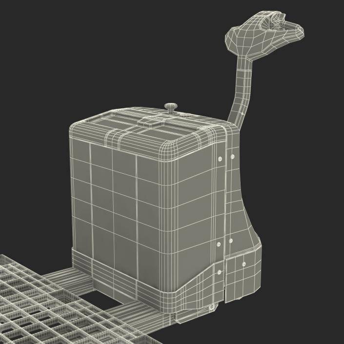 3D Powered Pallet Jack and Plastic Pallet model