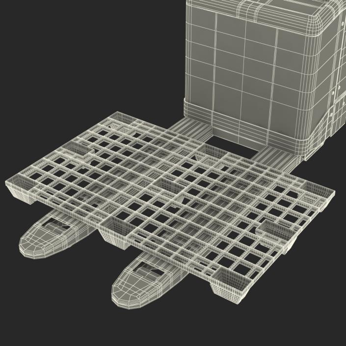 3D Powered Pallet Jack and Plastic Pallet model