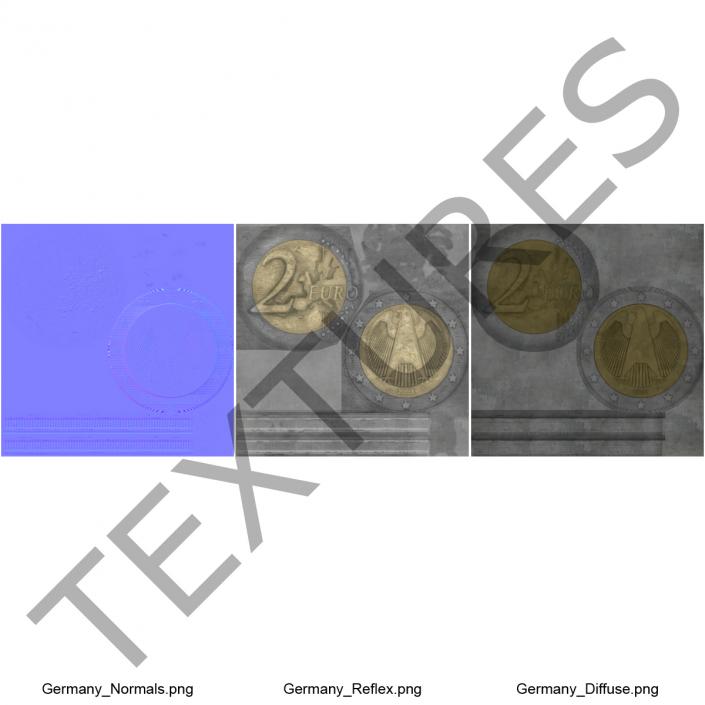 3D 2 Euro Coins Collection model