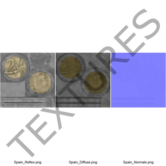 3D 2 Euro Coins Collection model