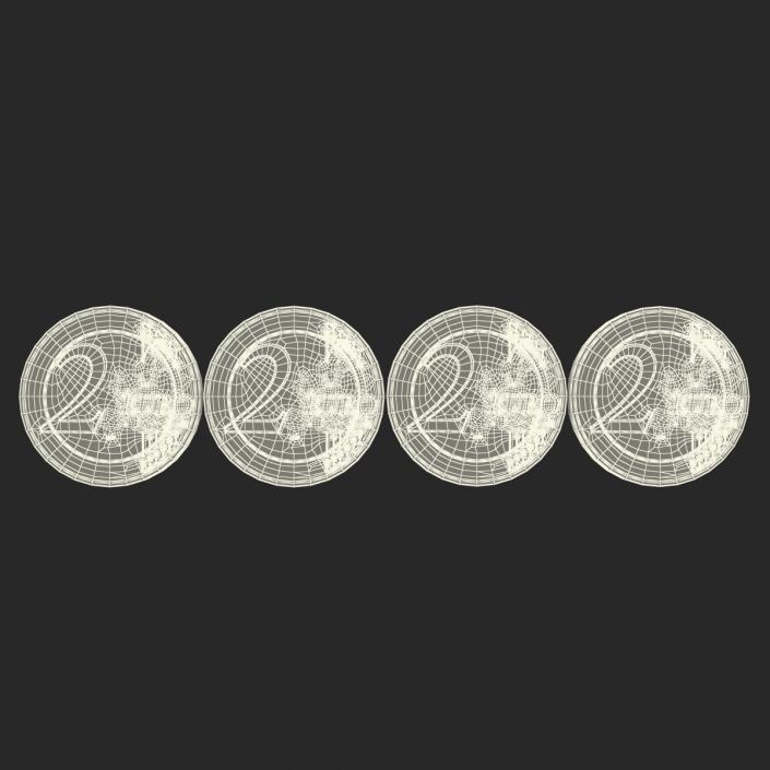 3D 2 Euro Coins Collection model