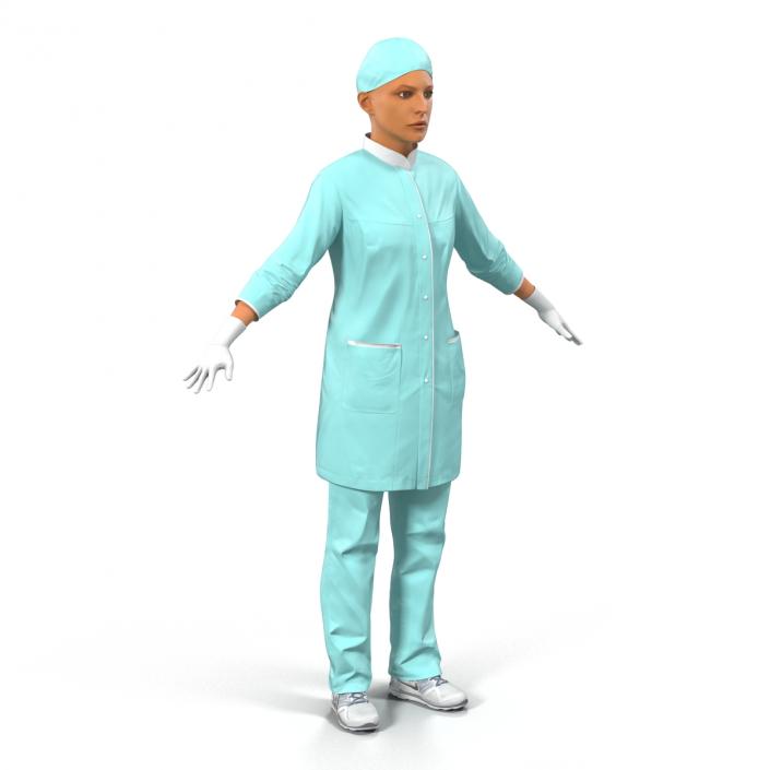 3D model Female Surgeon Mediterranean Rigged