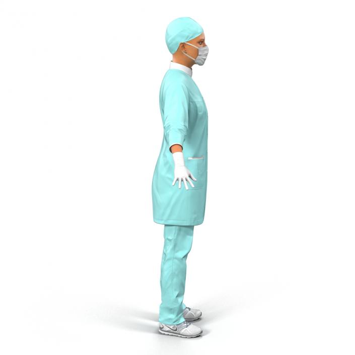 3D model Female Surgeon Mediterranean Rigged