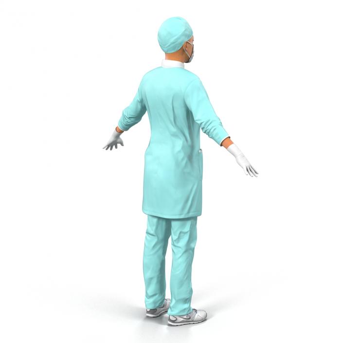 3D model Female Surgeon Mediterranean Rigged