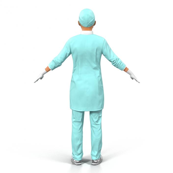 3D model Female Surgeon Mediterranean Rigged